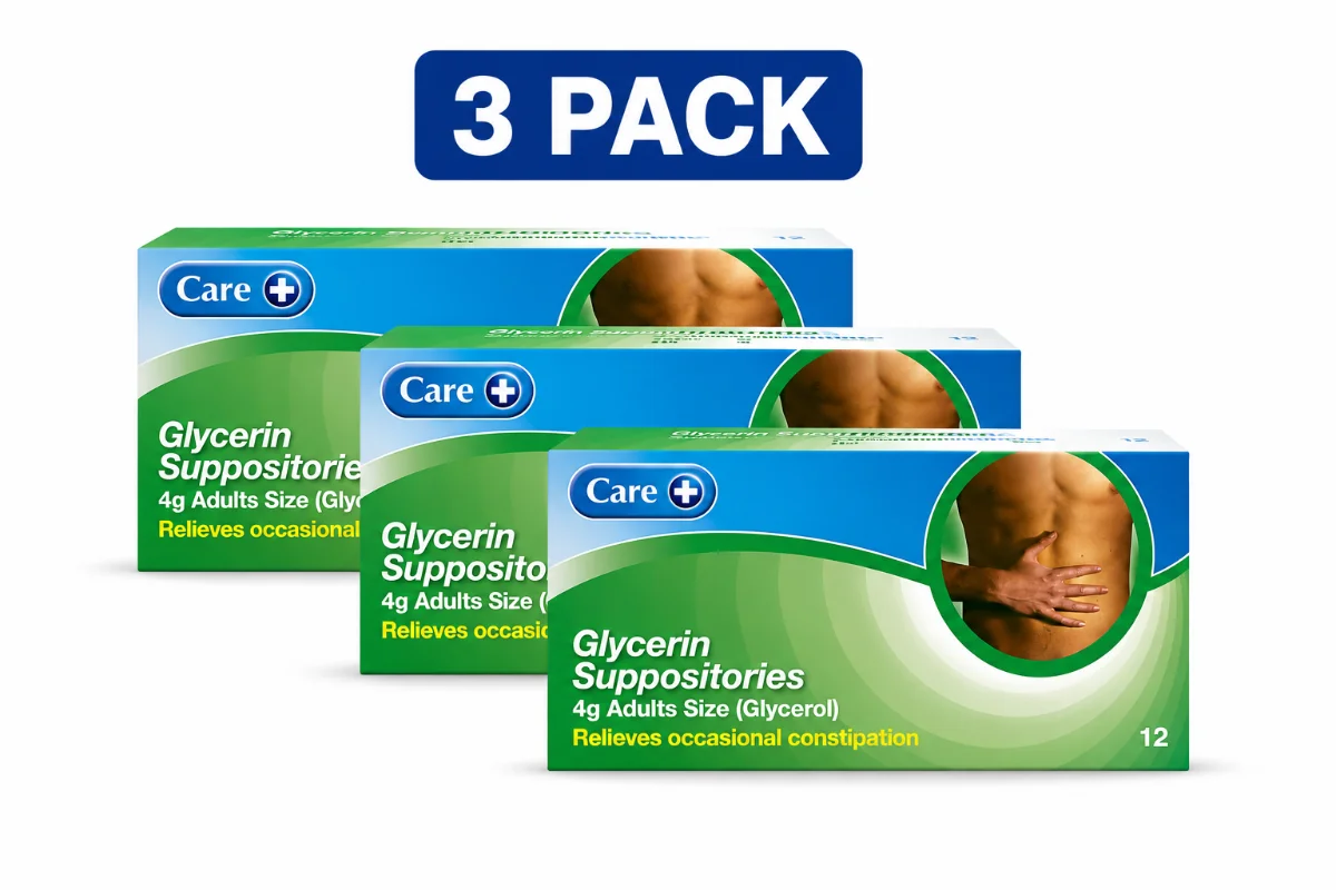 Care Adult Glycerin Suppositories 4g 12s x 3 Packs