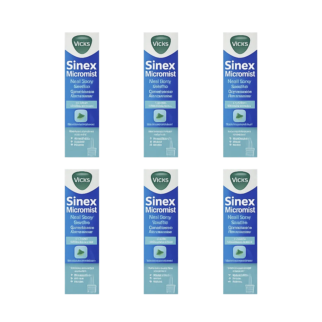 Sinex Hayfever & Common Cold Relief Spray Vicks Sinex Micromist Nasal Spray - 15ml Pack of 6 Bundle Pack