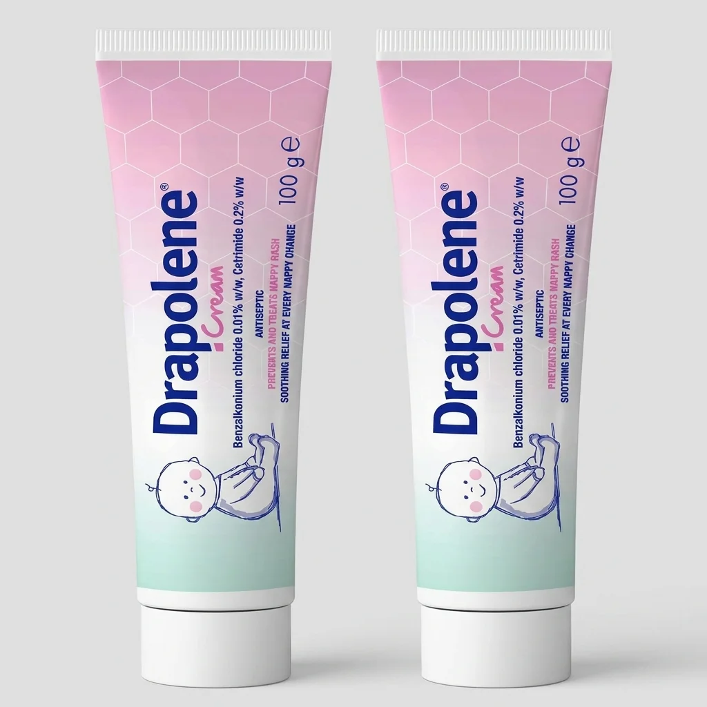 Drapolene Cream 100 g Tube – Pack of 2 – Antiseptic & Protective Nappy Rash Cream for Babies and Adults Brand: Drapolene