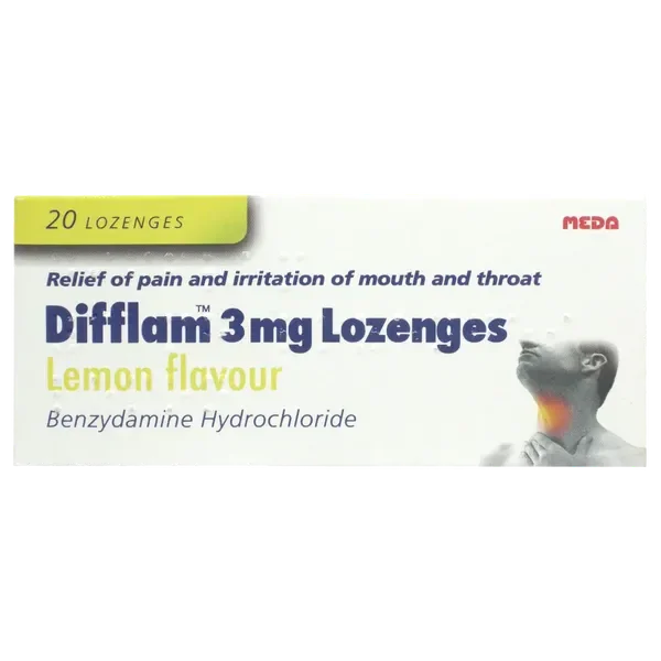Difflam 3 mg Lemon Flavour - 20 Lozenges