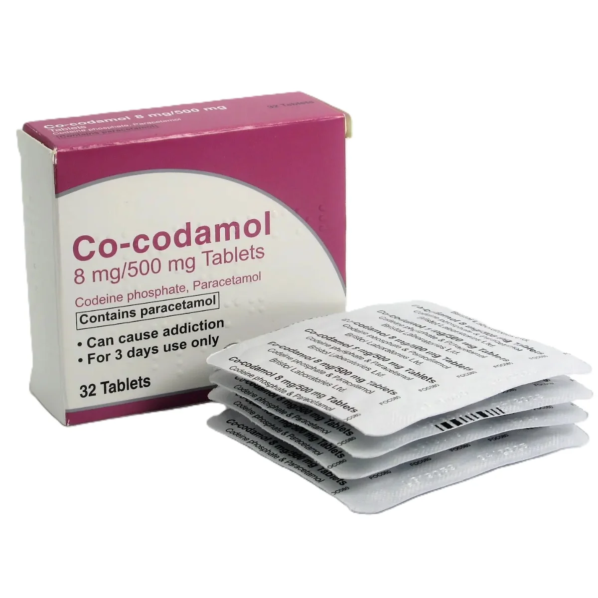 Co-codamol 8mg/500mg Pack of 32 Tablet