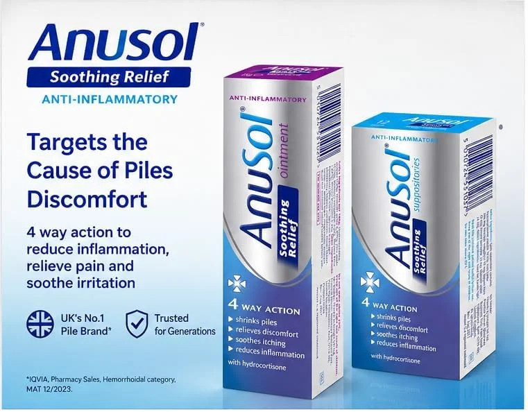 Anusol Soothing Relief Bundle Pack (12 Suppositories + 15gm Ointment) | Bundle Pack, Soothing Relief